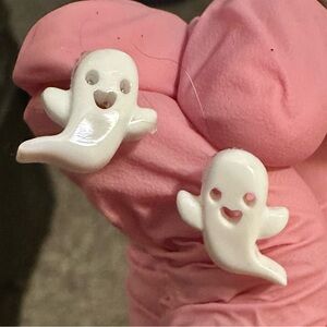 Cute White Stud Ghost Earrings
